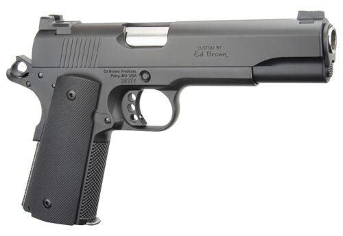 103907.jpg Ed Brown SF18G4 Special Forces Gen4 45 ACP 7+1 5" Stainless Steel Barrel, Stealth Gray Serrated Carbon Steel Slide, Stealth Gray Stainless Steel Frame w/Beavertail, Black VZ Grip, Right Hand