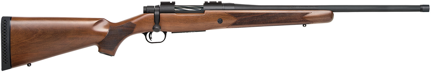 Mossberg 28043 Patriot  Full Size 450 Bushmaster 4+1 20" Matte Blued Fluted Threaded Barrel, Drilled & Tapped Matte Blued Stainless Steel Receiver, Walnut Fixed Stock, Right Hand