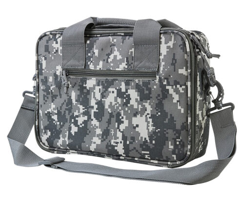 109681.jpg NcStar CPDX2971D VISM Double Pistol Range Bag w/ Mag Pouches Loop Fasteners Zippers Padding & Digital Camouflage Finish