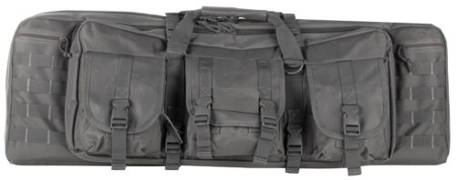 109693.jpg NcStar CVDC2946U36 VISM Double Carbine Case Urban Gray PVC Nylon w/ Foam Padding Lockable Zippers Pockets & MOLLE Webbing