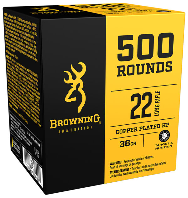 110573.jpg Browning Ammo B194122000 BPR Performance Rimfire 22 LR 36 gr Plated Hollow Point 500 Per Box/ 4 Cs
