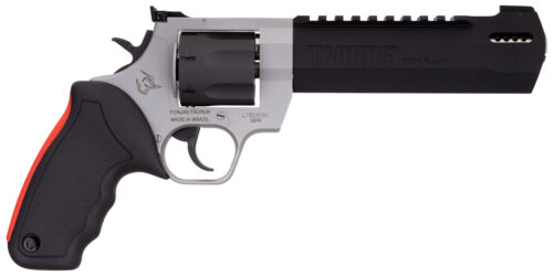Taurus 2454065RH Raging Hunter  454 Casull 5rd 6.75" Matte Black Oxide Cylinder & Barrel Matte Stainless Steel Frame Black Rubber with Integrated Red Cushion Insert Grip