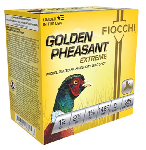 Fiocchi 12GPX5 Golden Pheasant Extrema 12Gauge 2.75" 1 3/8oz 5Shot 25 Per Box/10 Case