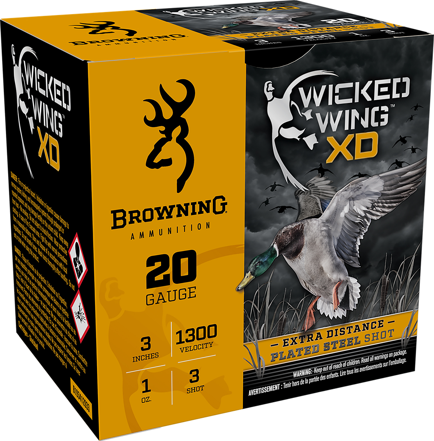 116667.jpg Browning Ammo B193412033 Wicked Wing XD 20Gauge 3" 1oz 3Shot 25 Per Box/10 Case