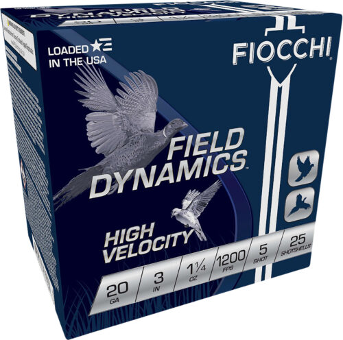116899.jpg Fiocchi 203HV5 Field Dynamics High Velocity 20Gauge 3" 1 1/4oz 5Shot 25 Per Box/10 Case