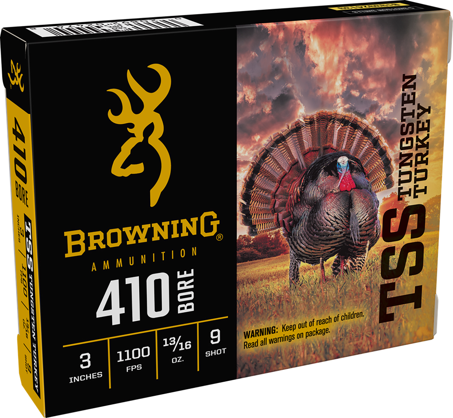 117672.jpg Browning Ammo B193924139 TSS Tungsten Turkey 410Gauge 3" 13/16oz Tungsten 9Shot 5 Per Box/20 Case