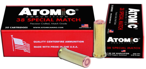 120166.jpg Atomic Ammunition 00449 Match Precision Craft 38Special 148gr Hollow Base Wadcutter 50 Per Box/10 Case