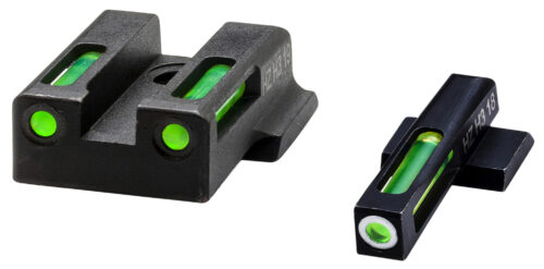 HiViz 9EZN321 LiteWave H3 Sight Set for S&W 9EZ Green Tritium White Outline Front Sight-Green Fiber Optic Rear Sight