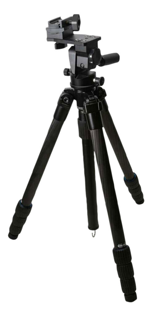 123559.jpg KOPF Jager KJ85004K K800 Tripod made of Carbon Fiber with Black Finish, Adjustable Reaper Rail, 4-Level Leg Extension, 21-87 Degree Pan & Tilt