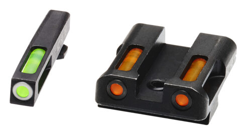 130391.jpg HiViz GLN429 LiteWave H3 Sight Set for Glock Green Tritium White Outline Front Sight-Orange Fiber Optic Rear Sight