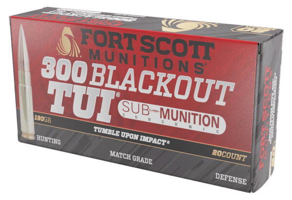 133866.jpg Fort Scott Munitions 300190SCVSS Tumble Upon Impact (TUI) Rifle 300Blackout 190gr Solid Copper Spun 20 Per Box/25 Case