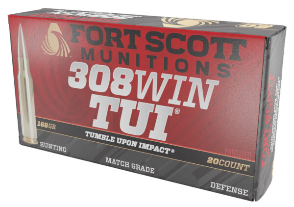 133875.jpg Fort Scott Munitions 308168SCV Tumble Upon Impact (TUI) Brush Hog 308Win 168gr Solid Copper Spun 20 Per Box/10 Case