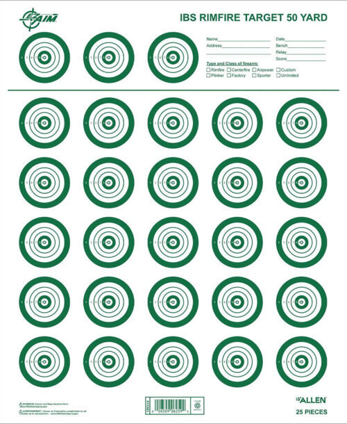 143520.jpg EZ-Aim 15582 Official IBS Rimfire Target Non-Adhesive White/Green 25 Pack
