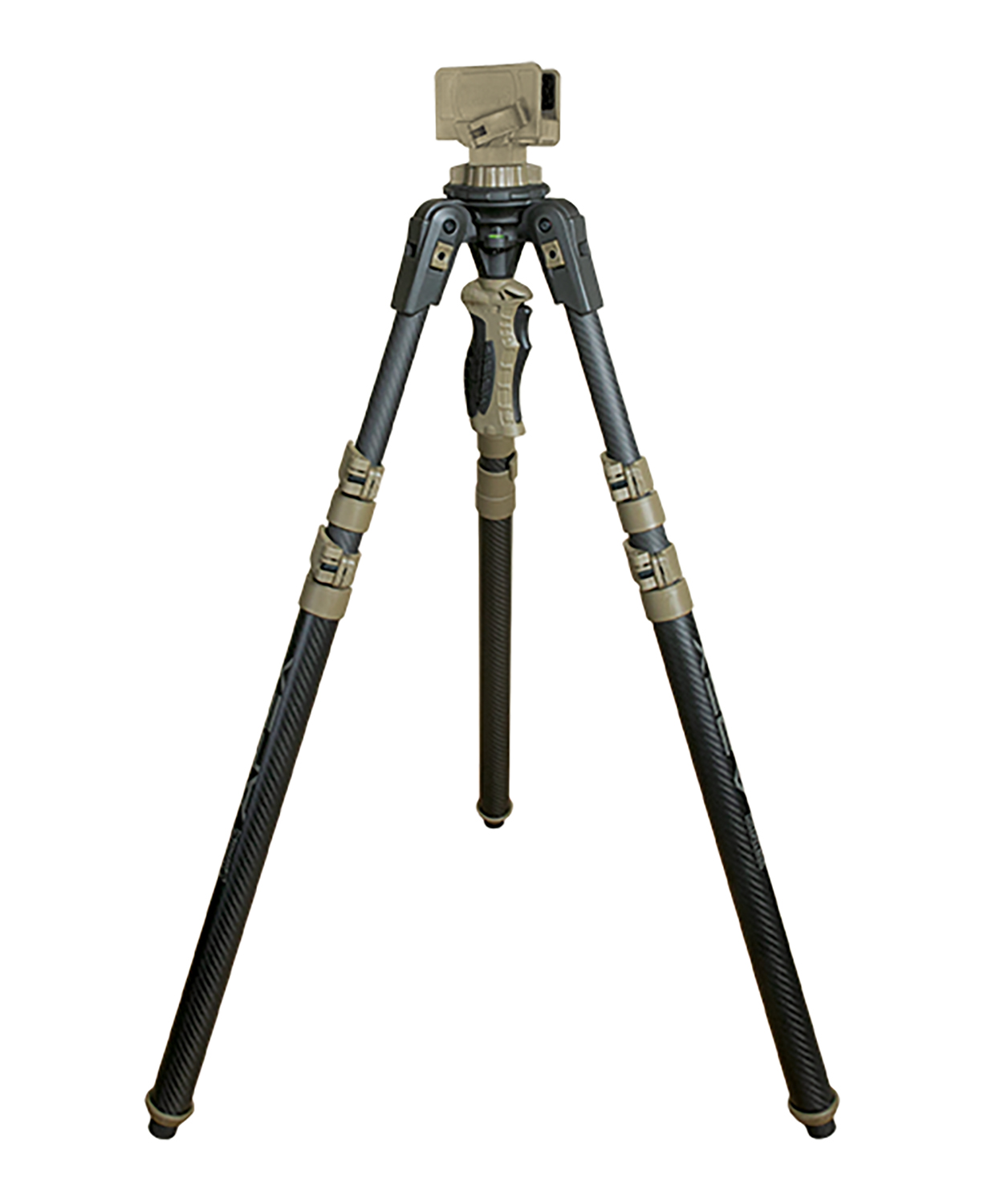 148177.jpg Primos 65900 Trigger Stick Apex Tripod made of Aluminum with Carbon Fiber/Flat Dark Earth Accent Finish, 28"-62" Vertical Adjustment & Rubber Feet