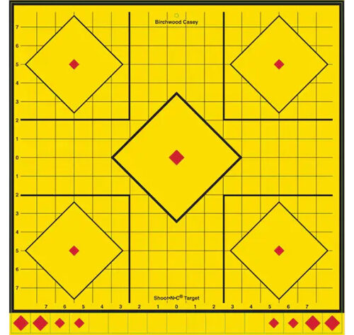 155771.jpg Birchwood Casey LRSIT-5PK Long Range Self-Adhesive Paper Yellow 17.75" 5-Diamond 5 Pack