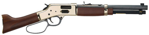 Henry H006GMML Mare's Leg Side Gate 357 Mag/38 Special 5+1 12.90" Blued Octagon Barrel, Polished Hardened Brass Rec, American Walnut Furniture, Large Loop Lever, Adj. Sight