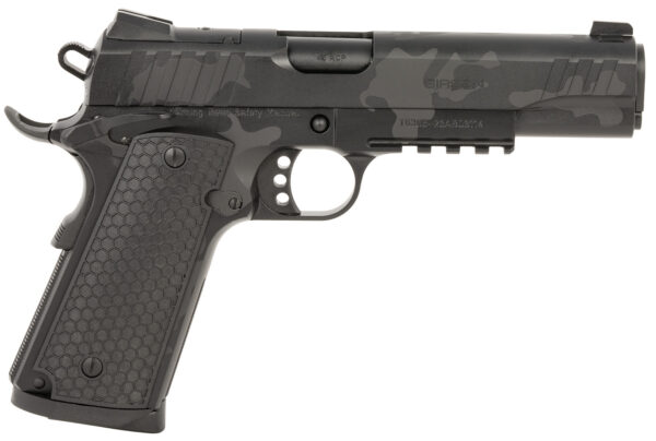 161018.jpg Girsan 391157 MC1911 S Influencer Full Size 45 ACP 8+1 5" Black Steel Barrel, Black Camo Optic Ready/Serrated Steel Slide & Frame w/Picatinny Rail & Beavertail, Black Polymer Grip