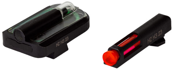 HiViz GLFD21 FastDot  H3 Sight Set for Glock Red Fiber Optic Front Sight-Green Tritium Rear Sight