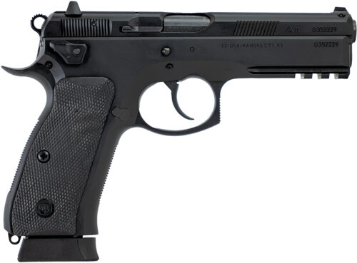 162002.jpg CZ-USA 89353 CZ 75 SP-01 Tactical 9mm Luger 19+1 4.60" Black Nitride Steel Barrel, Black Serrated Steel Slide, Black Polycoat Steel Frame w/Beavertail & Picatinny Rail, Black Polymer Grip