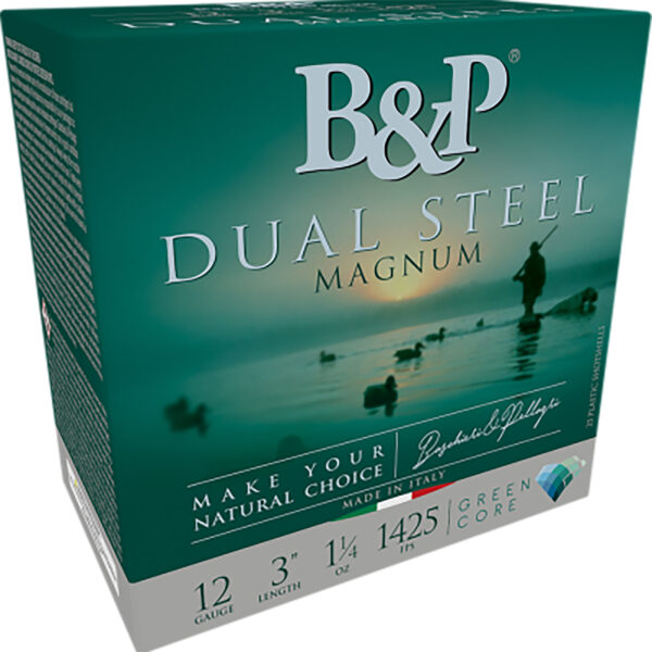 167980.jpg B&p Ammunition 12B4DS23 Dual Steel 12Gauge 3" 1 1/4oz 2/3Shot 10 Per Box/10 Case