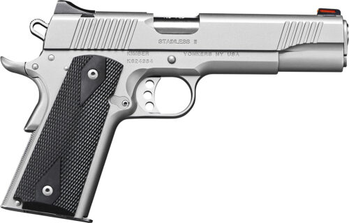 Kimber Mfg.,inc 3200007CAB Stainless II (CA)  45 ACP 7+1 5" Front Serrations Stainless Steel Slide Satin Silver Black Synthetic Double Diamond Checkering Grip