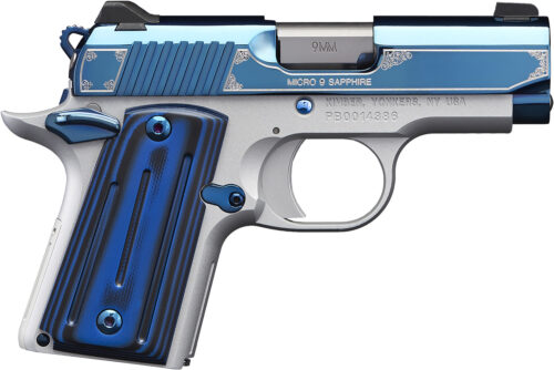 170634.jpg Kimber Mfg.,inc 3300111 Micro 9 Sapphire 9mm 6+1 3.15" Polished Bright Blue PVD Coating Stainless Steel Slide G-10 Grip