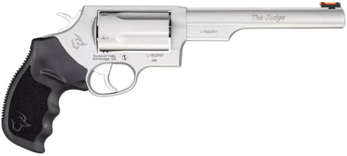 Taurus 2-441069T Judge  Compact 45 Colt (Long Colt)/410 Bore 5 Shot 6.50" Matte Stainless Steel Barrel, Cylinder & Frame, Black Ribber Grip, Transfer Bar Safety, Exposed Hammer