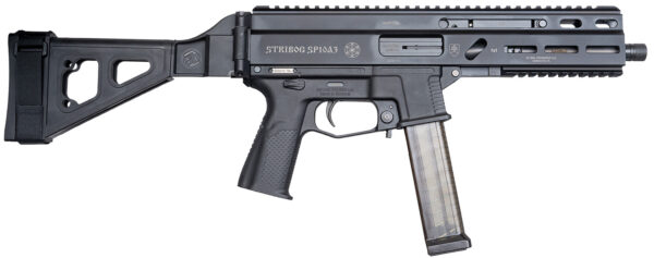 Grand Power 197892004848 SP10A3 Stribog 10mm Auto 20+1 8" Black Threaded Barrel, Black Aluminum Picatinny Rail Receiver, Black Polymer SB Tactical Brace, Black Polymer Grip, Thread Protector
