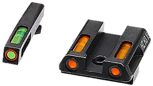180190.jpg HiViz GLN621 LiteWave H3 Fiber-Optic Sight Set Green Tritium/Orange Outline w/Litepipes Orange Fits Glock 42, 43, 43X, 48