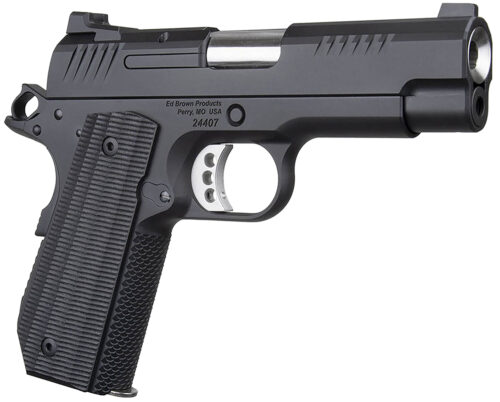 180705.jpg Ed Brown EVOKC9LW 1911 EVO KC Lightweight 9mm Luger 7+1 4" Stainless Bull Barrel, Black Gen4 Serrated Slide, Black Gen4 Carbon Steel Frame w/Beavertail, Black Grips