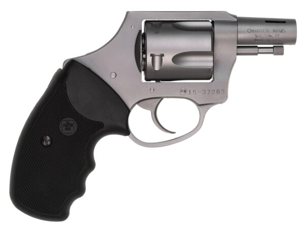 3211.jpg Charter Arms 74429 Boomer Large 44 Special, 5 Shot 2" Matte Stainless Steel Ported/Tapered Barrel, Matte Stainless Cylinder & Frame w/Black Finger Grooved Rubber Grip