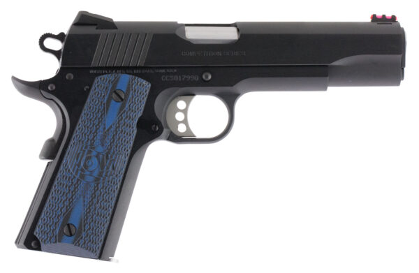 35129.jpg Colt Mfg O1970CCS Competition Government 45 ACP 8+1 5" Stainless National Match Barrel, Blued Serrated Carbon Steel Slide & Frame w/Beavertail, Blue Scalloped G10 Grip, Ambidextrous