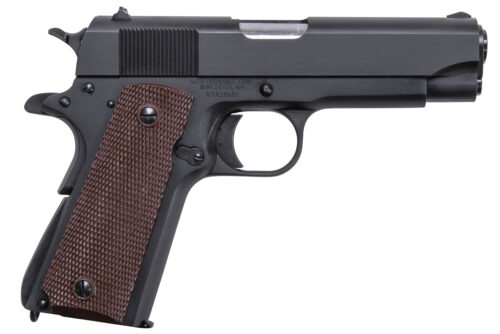 38330.jpg Auto-Ordnance 1911BKOC 1911 A1 Commander 45 ACP 7+1 4.25" Matte Black Serrated Carbon Steel Slide Matte Black Matte Black Carbon Steel Brown Checkered Polymer Grips Right Hand
