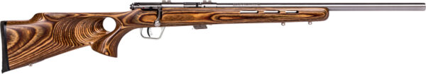43580.jpg Savage Arms 25725 Mark II BTVS Full Size 22 LR 5+1 21" Satin Heavy Button Rifled Barrel, Satin Drilled & Tapped Stainless Steel Receiver, Satin Brown Thumbhole Laminate Stock, Right Hand