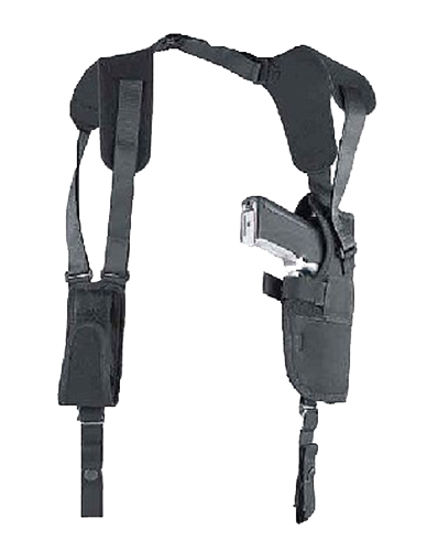 Uncle Mike's 75011 Pro-Pak Vertical Shoulder Holster Shoulder Size 01 Black Nylon Harness Fits Medium Autos Fits 3-4" Barrel Right Hand