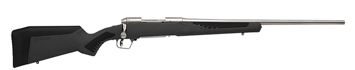 52179.jpg Savage Arms 57079 110 Storm Full Size 270 WSM 2+1 24" Matte Stainless Button-Rifled Barrel, Matte Drilled & Tapped Stainless Steel Receiver, AccuStock Matte Gray Synthetic Stock, Right Hand