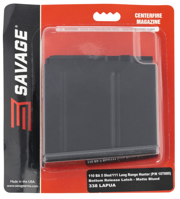 Savage Arms 55190 110BA  5rd 338 Lapua Mag Fits Savage 110BA/110BA/110/111 Long Range Hunter Blued Steel