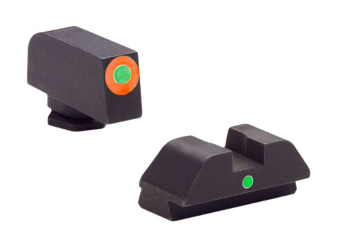 6253.jpg AmeriGlo GL205 i-Dot Sight Set for Glock Green Tritium Orange Outline Front Sight-Green Tritium Rear Sight
