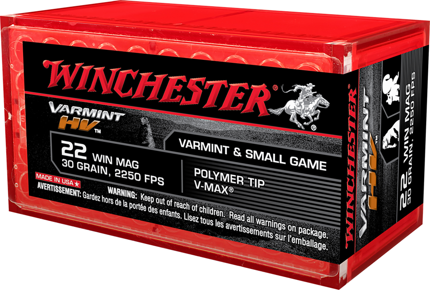 70913.jpg Winchester Ammo S22M2PT Varmint HV 22WMR 30gr Hornady V Max 50 Per Box/20 Case