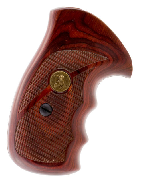 7991.jpg Pachmayr 63020 Renegade Grip Checkered Rosewood Laminate with Finger Grooves for S&W K/L Frame
