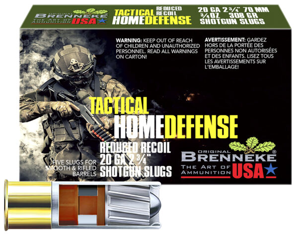 Brenneke SL202THD THD Home Defense 20Gauge 2.75" 3/4oz Slug Shot 5 Per Box/50 Case