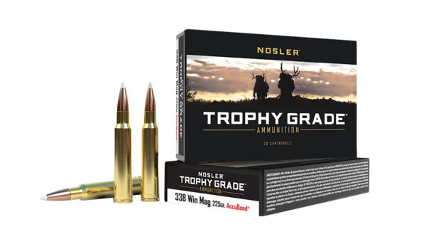 Nosler 60074 Trophy Grade  338WinMag 225gr Nosler AccuBond 20 Per Box/10 Case