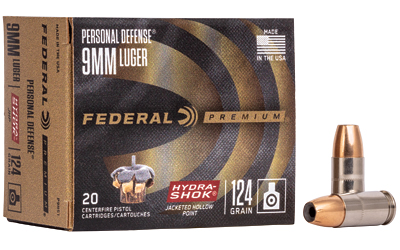 FE9HS1_1 FED HYDRA-SHOK 9MM 124GR HP 20/500