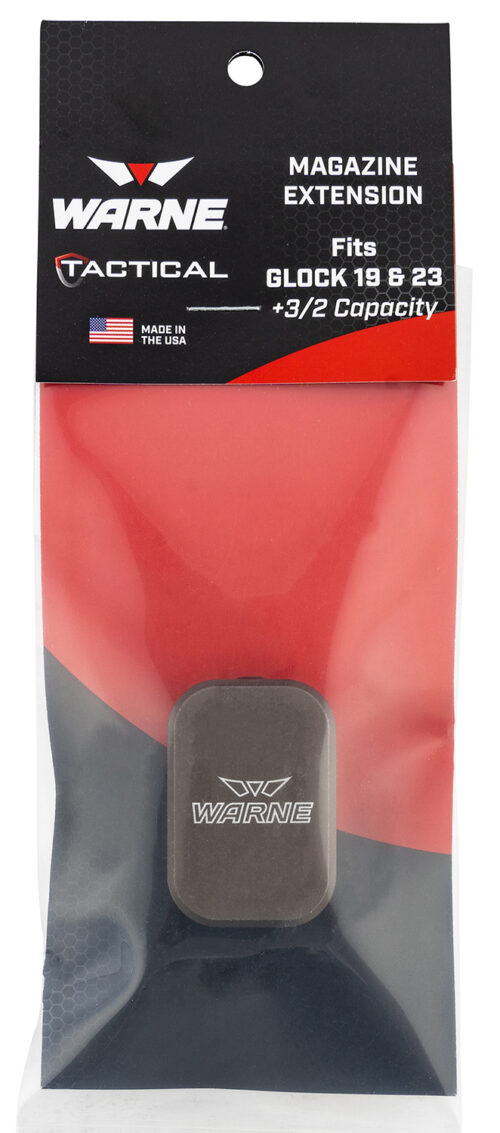 139100 Warne MEG1932DE Magazine Extension made of 6061-T6 Aluminum with Hardcoat Anodized Flat Dark Earth Finish for Glock 19, 23 Magazines (Adds 3rds 9mm Luger, 2rds 40 S&W)