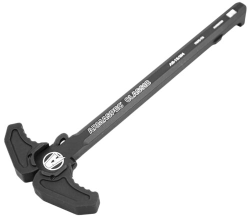 Armaspec ARM165-BLK Classic Charging Handle Black Aluminum Ambidextrous Hand