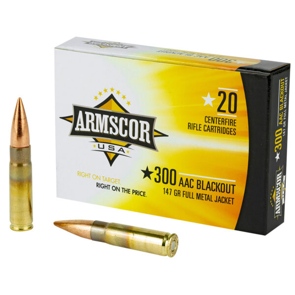 Armscor FAC300AAC1N USA  300Blackout 147gr Full Metal Jacket 20 Per Box/10 Case