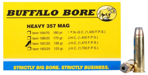 80757.jpg Buffalo Bore Ammunition 19C20 Heavy Strictly Business 357Mag 158gr Jacket Hollow Point 20 Per Box/12 Case