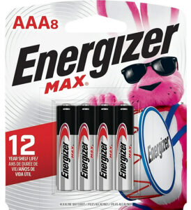 Energizer E92MP8 AAA Max Black/Silver 1.5V Alkaline Qty (8) Single Pack