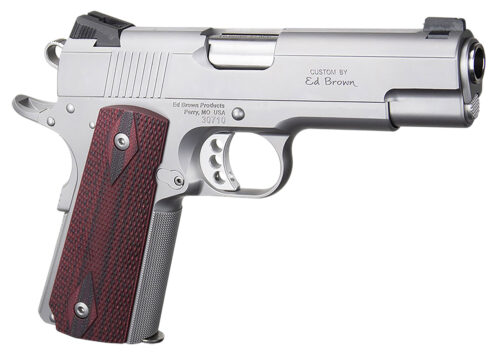 186708.jpg Ed Brown EC18SS45 1911 Executive Commander 45 ACP 4.25" Stainless Steel Barrel, Serrated Slide & Frame, Right Hand