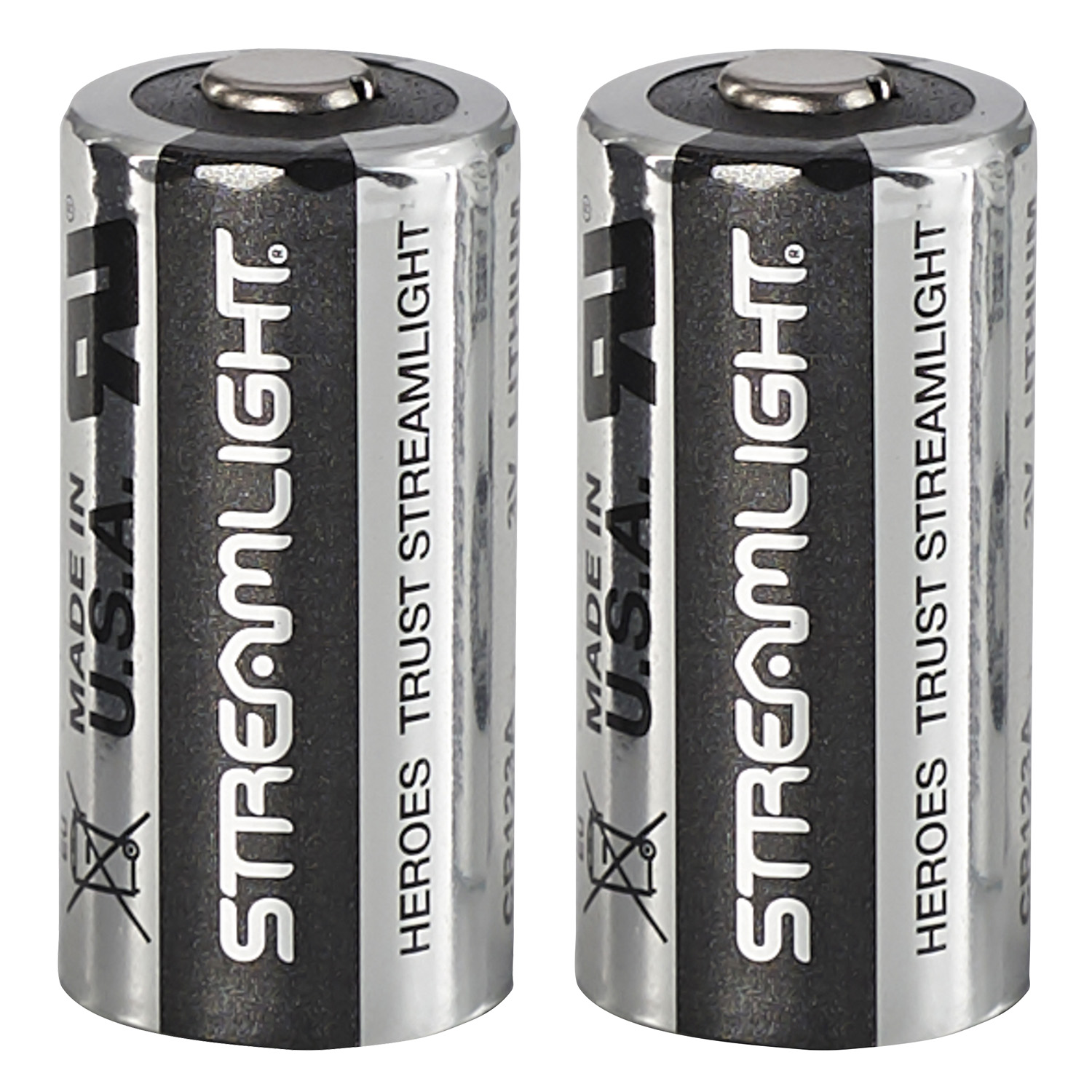 Streamlight 85175 CR123A Lithium Batteries Silver/Black 3 Volts (2) Single Pack